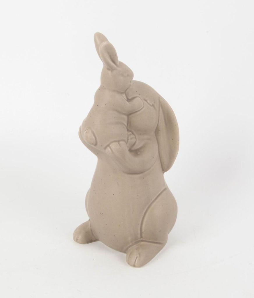 TrendLine Dekofigur Hase Keramik 19 x 10 cm grau