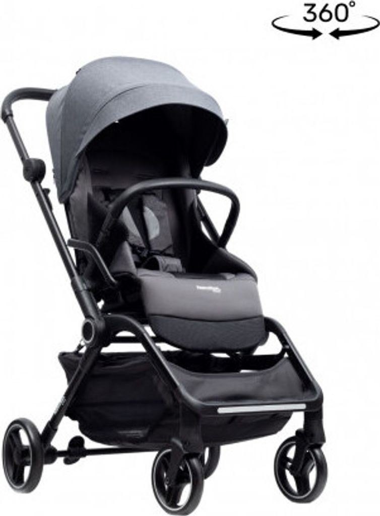 Kinderwagen Hamilton by yoop T1 Grau – Premium Buggy mit MagicFold 360Grad drehbar