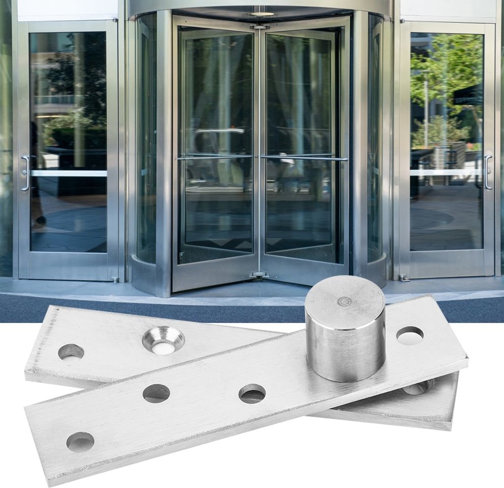 2PCS Edelstahl 360 Grad drehbare Scharnier oben unten Pivot Scharnier Hardware TeileExzenterwelle