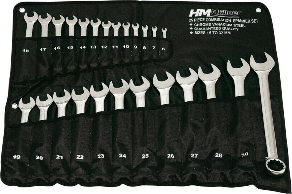 HM Müllner Ring-Gabelschlüsselsatz 25-teilig 6-32 mm 222-25PK Rolltasche