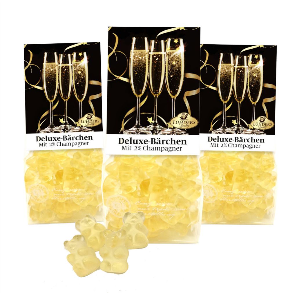 LÜHDERS - Deluxe Bärchen mit 2% Champagner (3er Set) Produktbild 