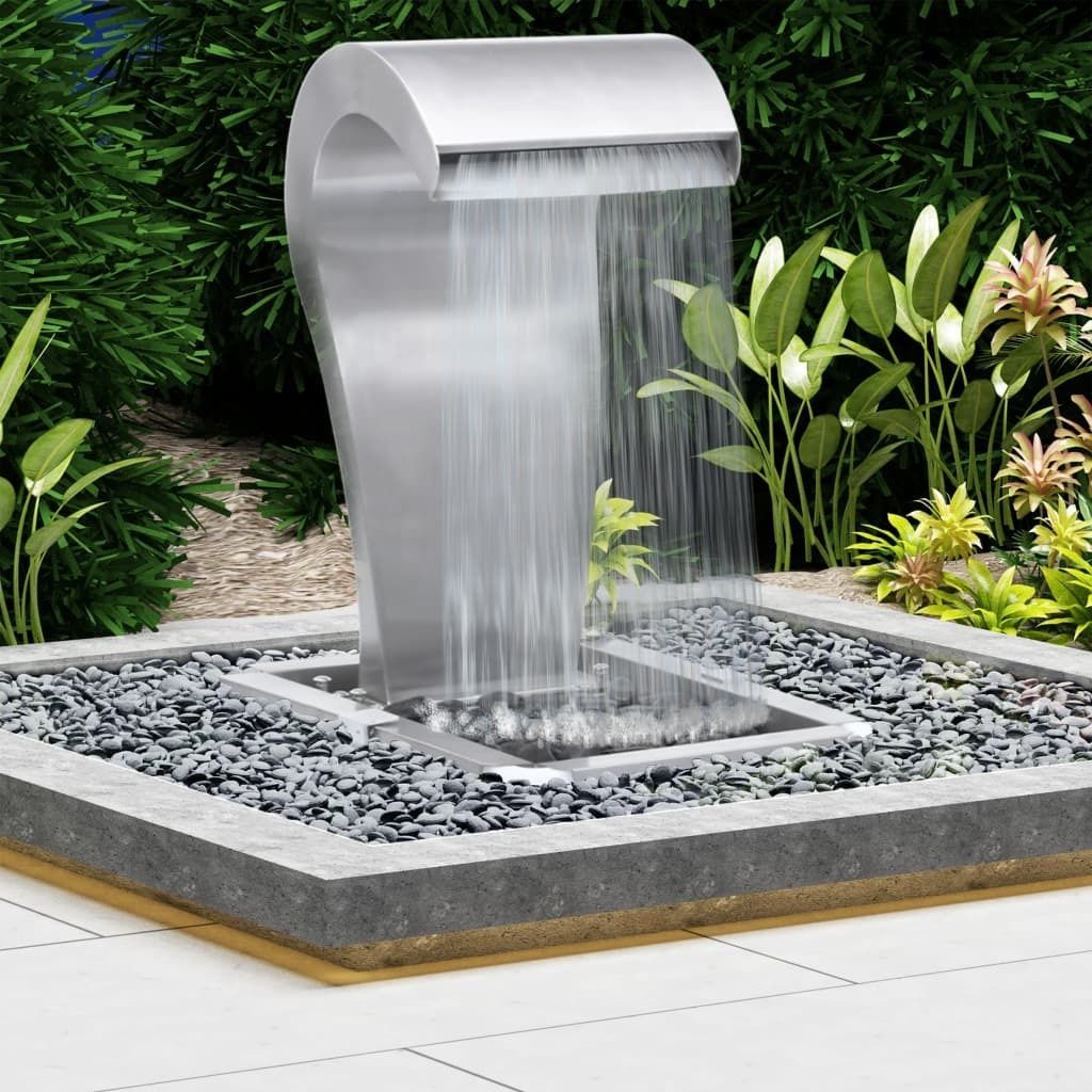 Cascata da giardino argento 52,4x34,2x82 cm in acciaio inox Immagine del prodotto 