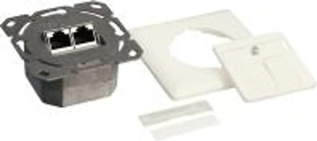 Double prise murale RJ45 Cat 6a blindée pour réseau Ethernet local