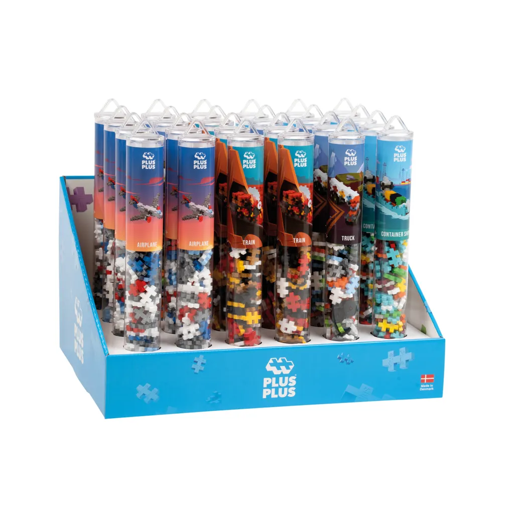 Plus-Plus Tubes 100 pcs : Lot de 24 pour cadeaux invités et goûters
