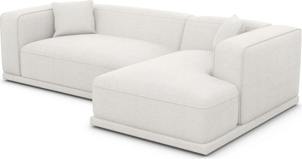 Strukturstoff L-Form Sofa Diora Weiß Rechts