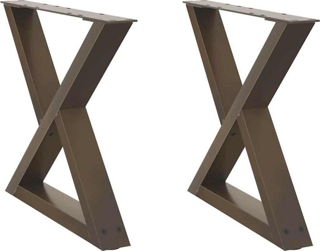 vidaXL Couchtischbeine 2 Stk. Naturstahl 60x(42-43,3) cm Stahl