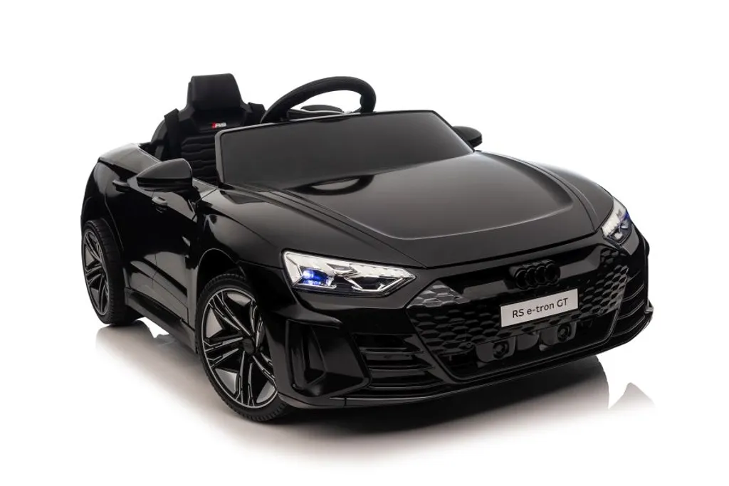 Voiture enfant Audi E-Tron GT noire QLS-6888 sécurisée avec arrêt d'urgence