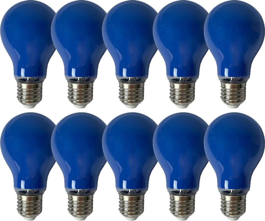 10 x Merkur LED Filament A60 Birne 4W E27 20lm farbig Blau Produktbild 