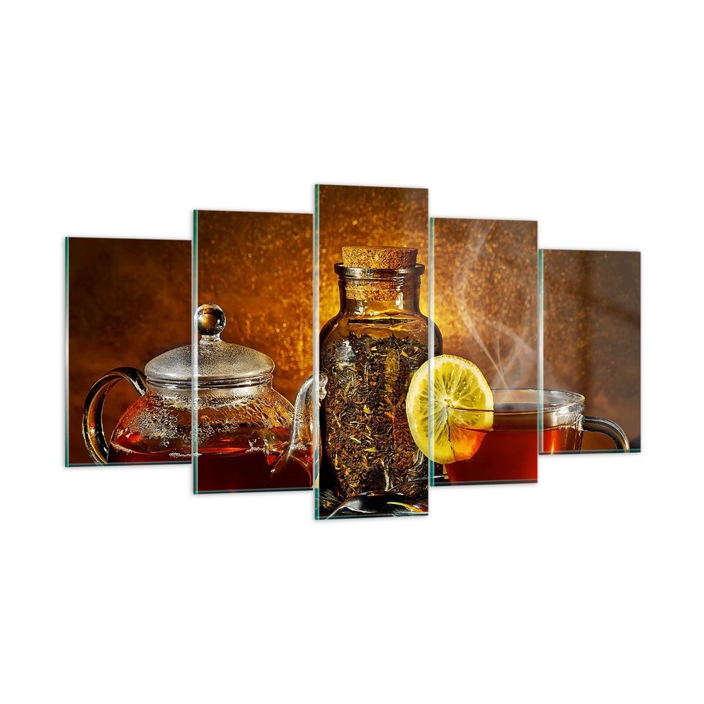 Bilder auf glas - Asien tee geschmack gesundheit - 160x85cm - Glasbilder - Wandbilder - Kunstdruck - zum Aufhängen bereit - Wanddekoration aus Gla...