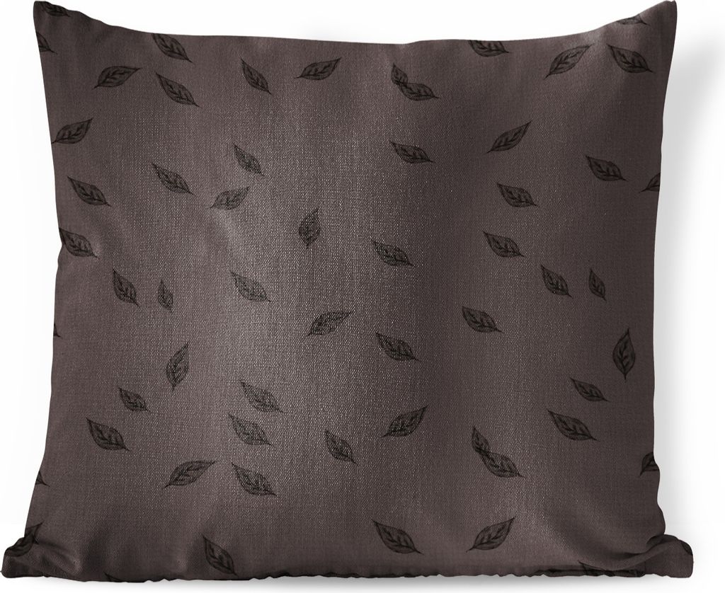MuchoWow Zierkissen Sofakissen Wohnzimmer Dekokissen 60x60 cm Muster - Laub - Braun - Sitzfläche - Foto Polster