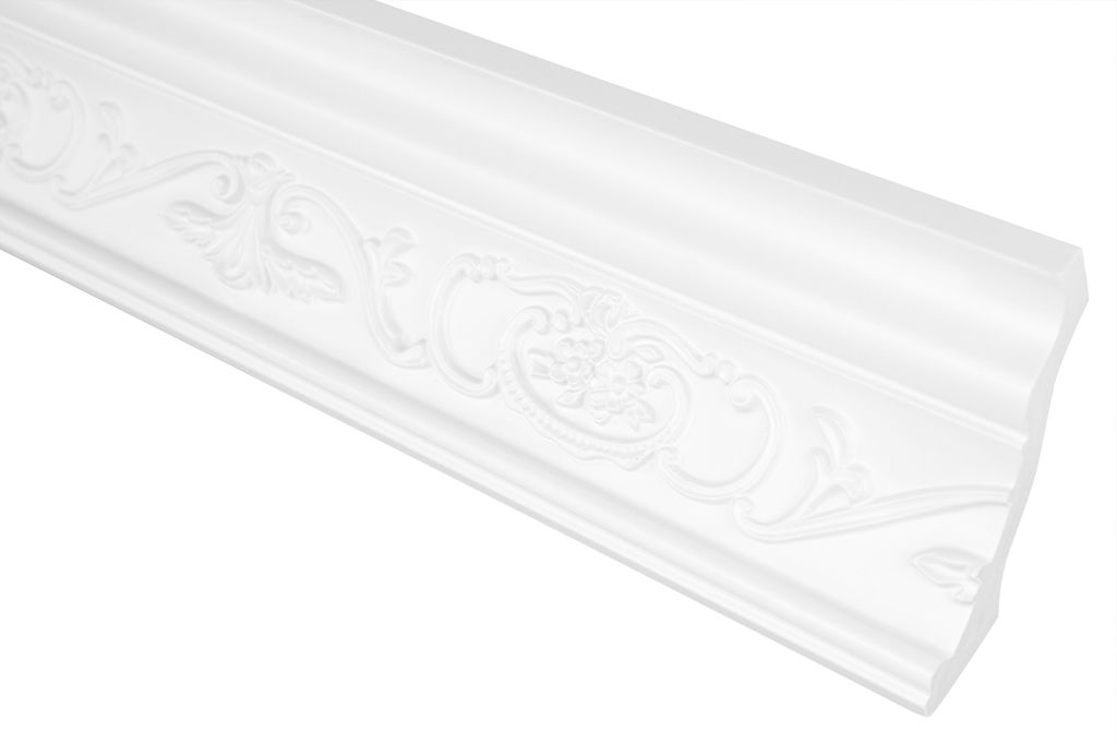 GRAND DECOR Stuckleisten Decke Barock Stil, PolyurethanHartschaum & Flexibel - 2m Deckenleisten gemustert Deckenzierleisten Stukatur (60 Meter C709...