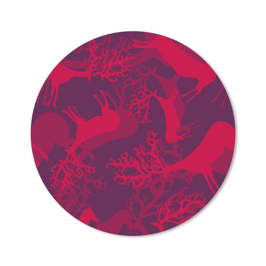MuchoWow Mauspad Mousepad Hirsche - Muster - Farben 20x20 cm - Mousepads - Maus Mat - Pad - Mausunterlage - Schreibtischmatte