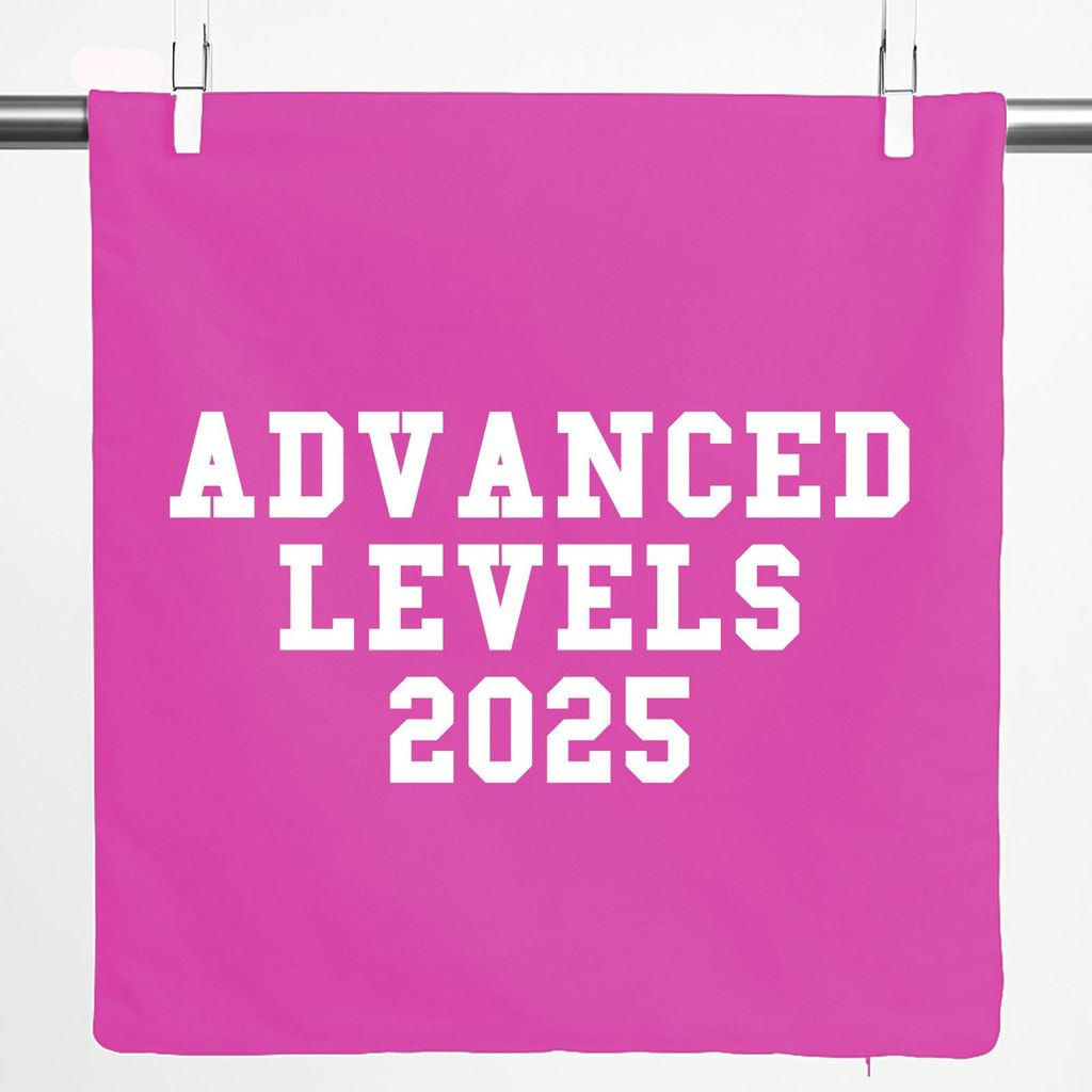 Huuraa Kissenbezug Advanced Levels 2025 Abschluss Großbritannien 40x40cm Fuchsia Baumwolle Dekokissenbezug Geschenkidee