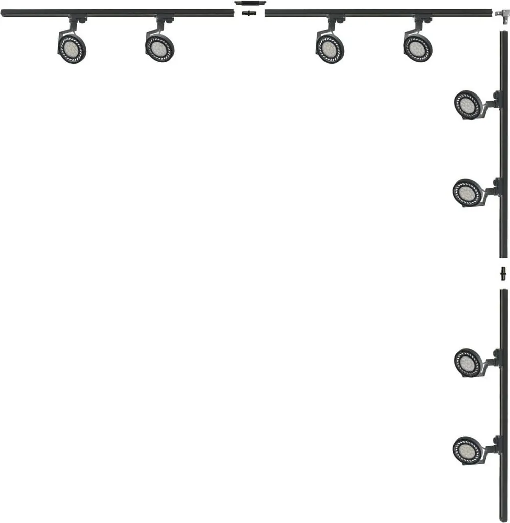 Plafonnier Rail Spot Monophasé Zuma Line 3590 Noir en L pour Salon Chic