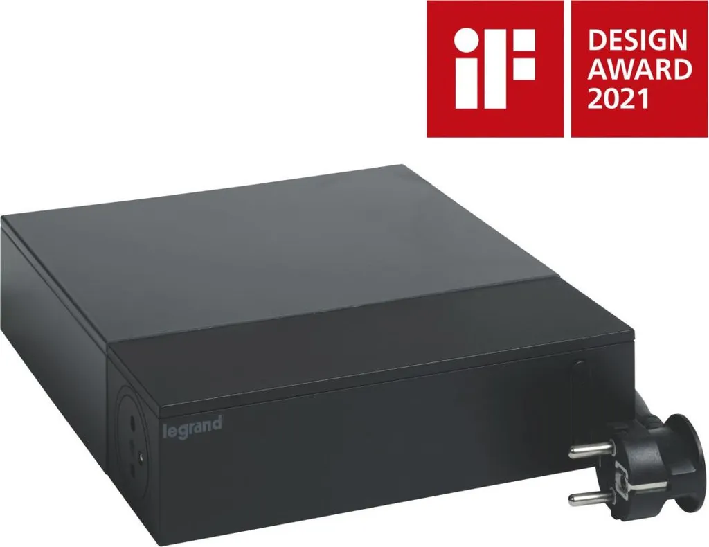Bloc Multiprise avec Prise TV Intégrée Multifb 4x2P+T Câble 2m Noir N