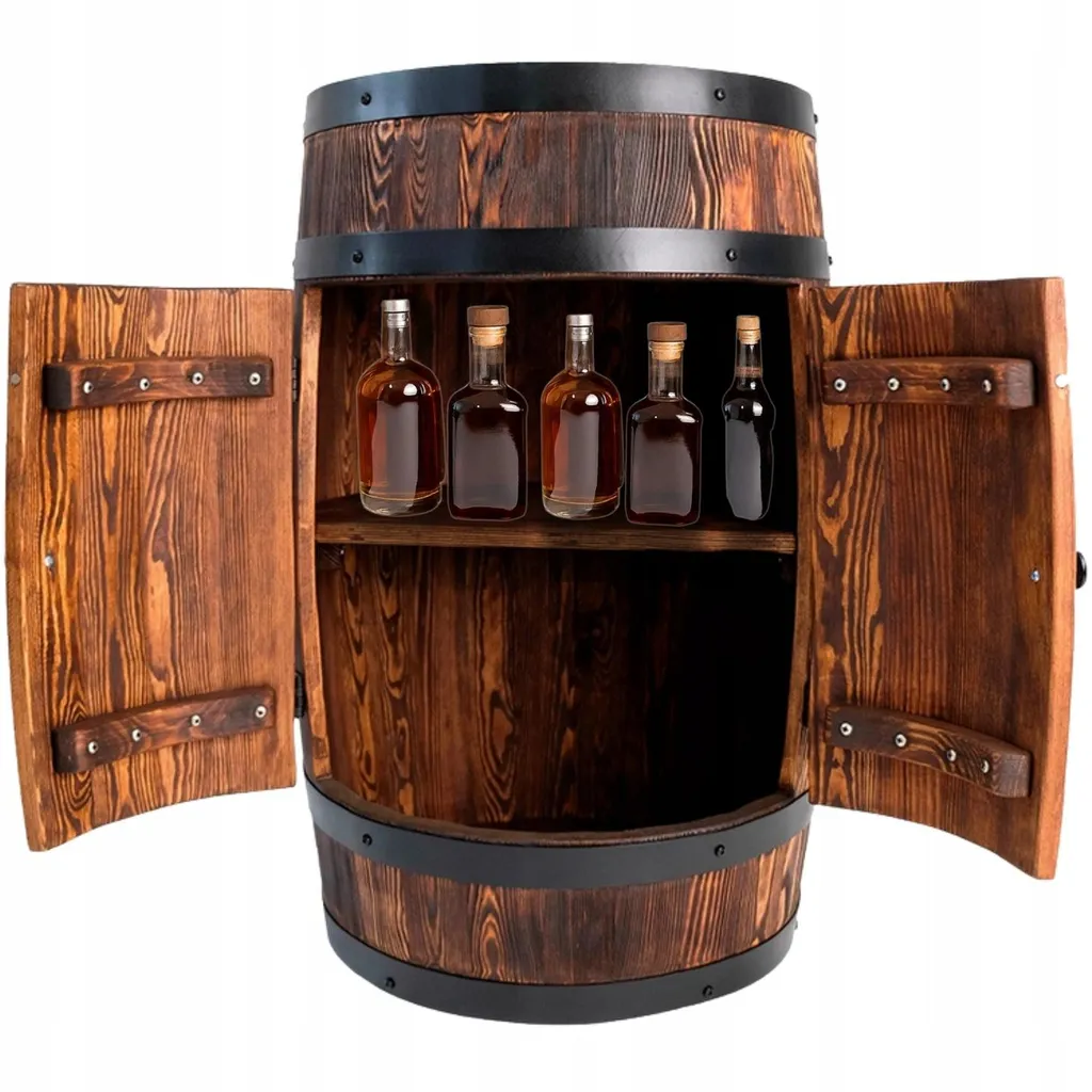 Bar bois massif 80x55 cm : rangez vos bouteilles de whisky avec élégance