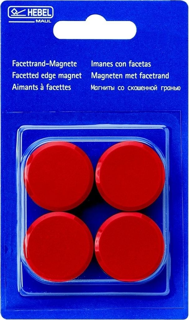 Rundmagnet 30mm Durchmesser 0,6kg Haftkraft VE=10x4 Stück rot