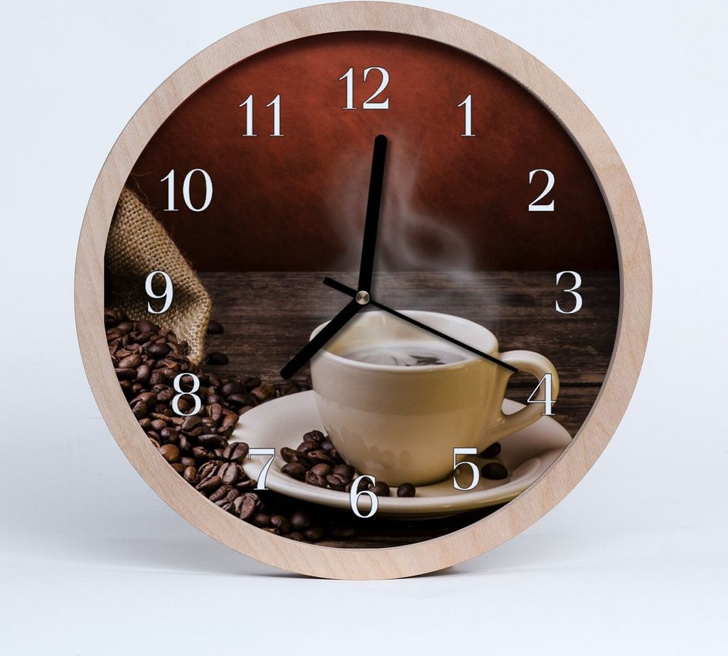 Holzuhr 20fi cm wanduhr - stilvoller Kaffee