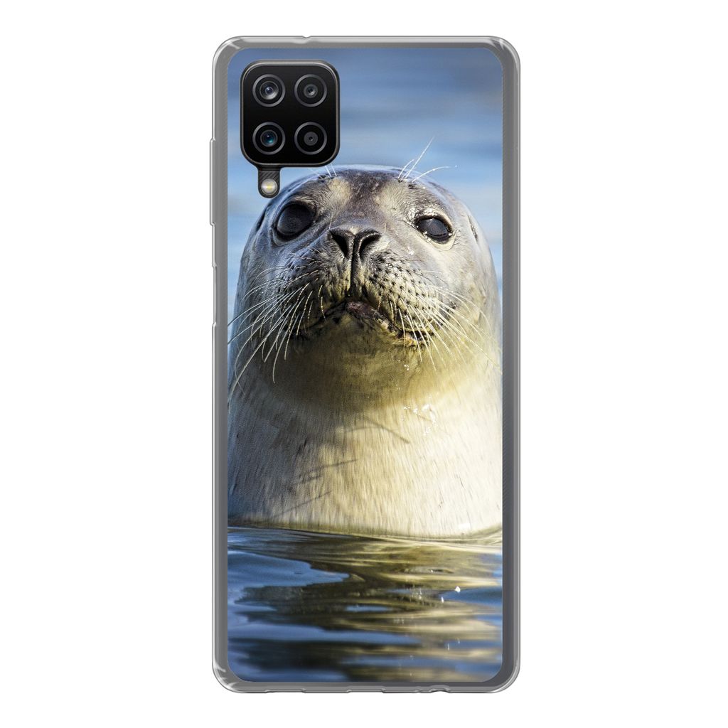 MuchoWow Handyhülle Schutzhülle Hülle für Samsung Galaxy A12 Siegel - Porträt - Wasser Silikon Softcase Handy Hülle - Bild