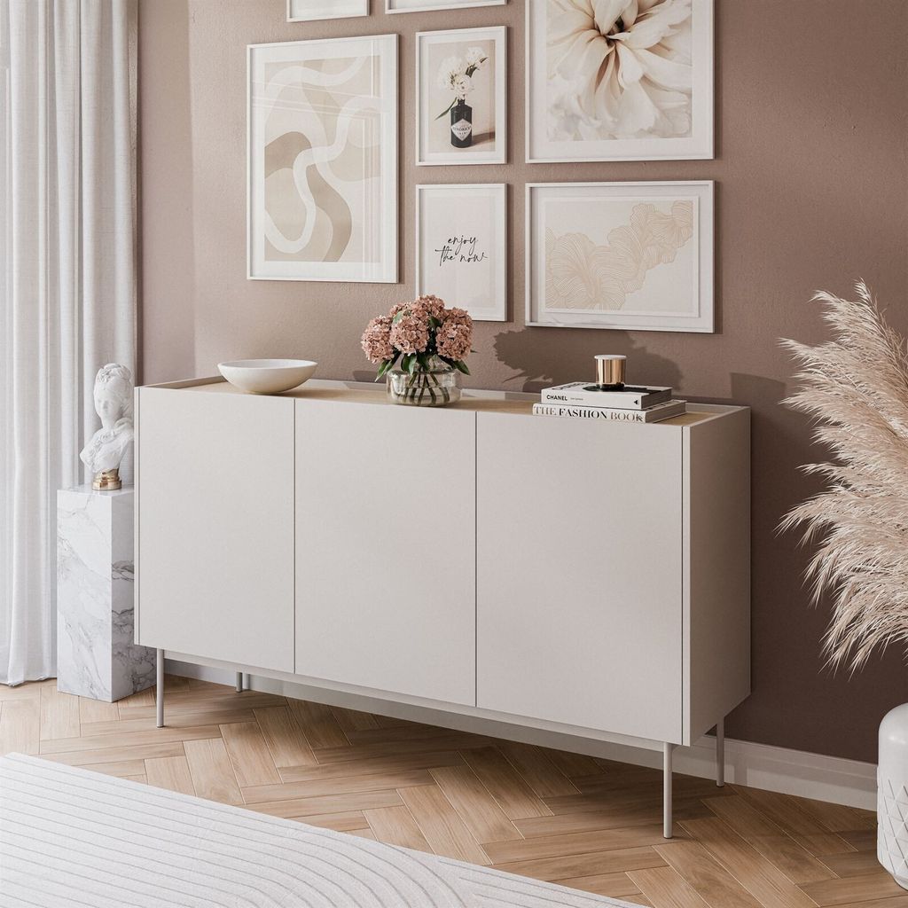 ESSENCE 3D K144 Dreitürige Kommode Kaschmir / Eiche Linea Produktbild 