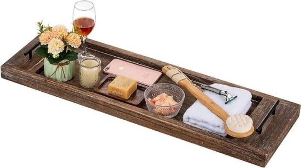Plateau de baignoire bois 80 cm pour moments de détente et lecture