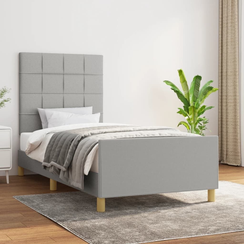 Maison Exclusive - Bettgestell ohne Matratze Hellgrau 100x200 cm Stoff