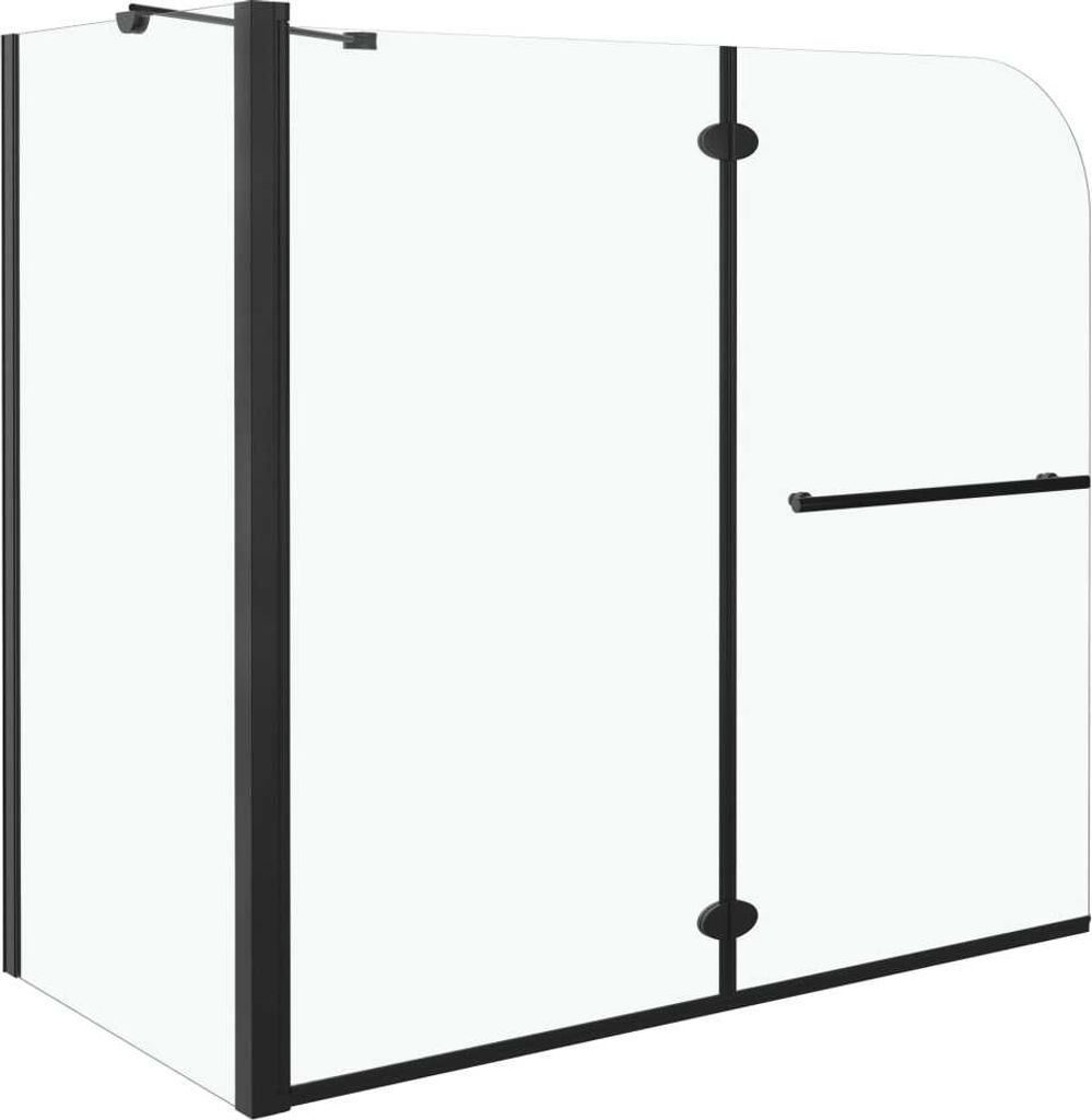 vidaXL Attacco da bagno 2 pieghevole ESG 120x68x130 cm nero Immagine del prodotto 