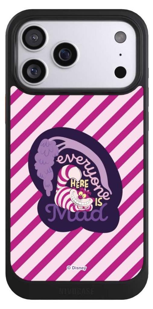 NIVOCASE Hülle für Apple iPhone 17 Pro Max Handyhülle NIVOcore Case Schwarz Alice im Wunderland Disney Grinsekatze