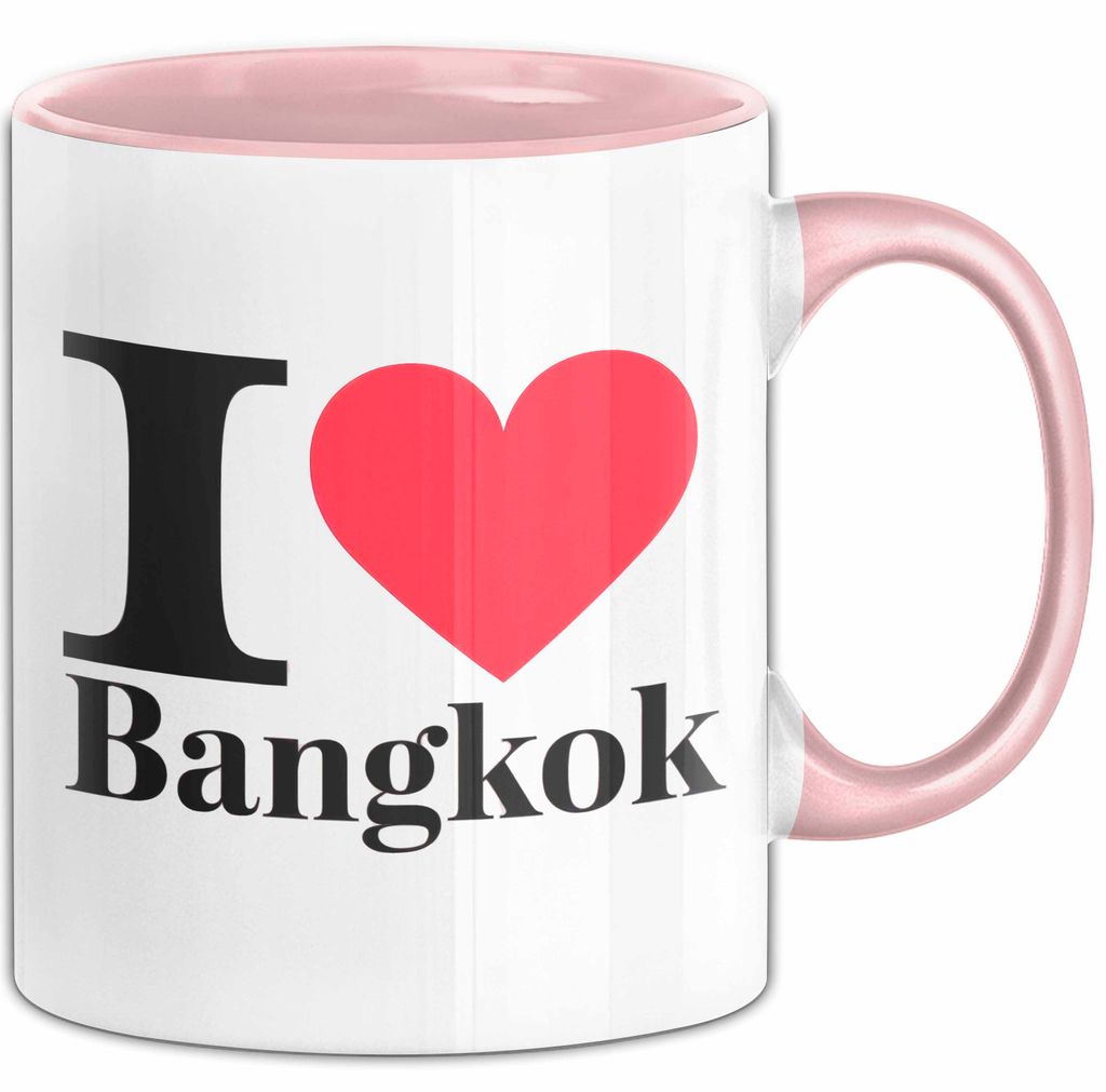 Bangkok Thailand Tasse Geschenk Lustige Geschenkidee Spruch Ich Liebe Bangkok (Rosa)