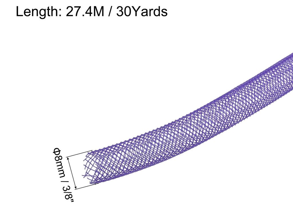 30 Yards Mesh Tube 3/8 Zoll Dekor Schlauch Flex fš¹r Kr?nze, Geschenke, Dekorationen Geburtstag und Hochzeitsfeier, DIY Handwerk - Dunkelviolett
