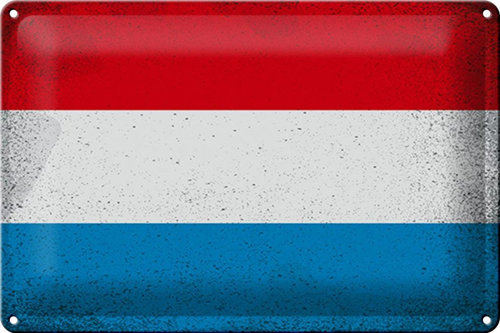 Blechschild Flagge Luxemburg 30x20cm Luxembourg Vintage