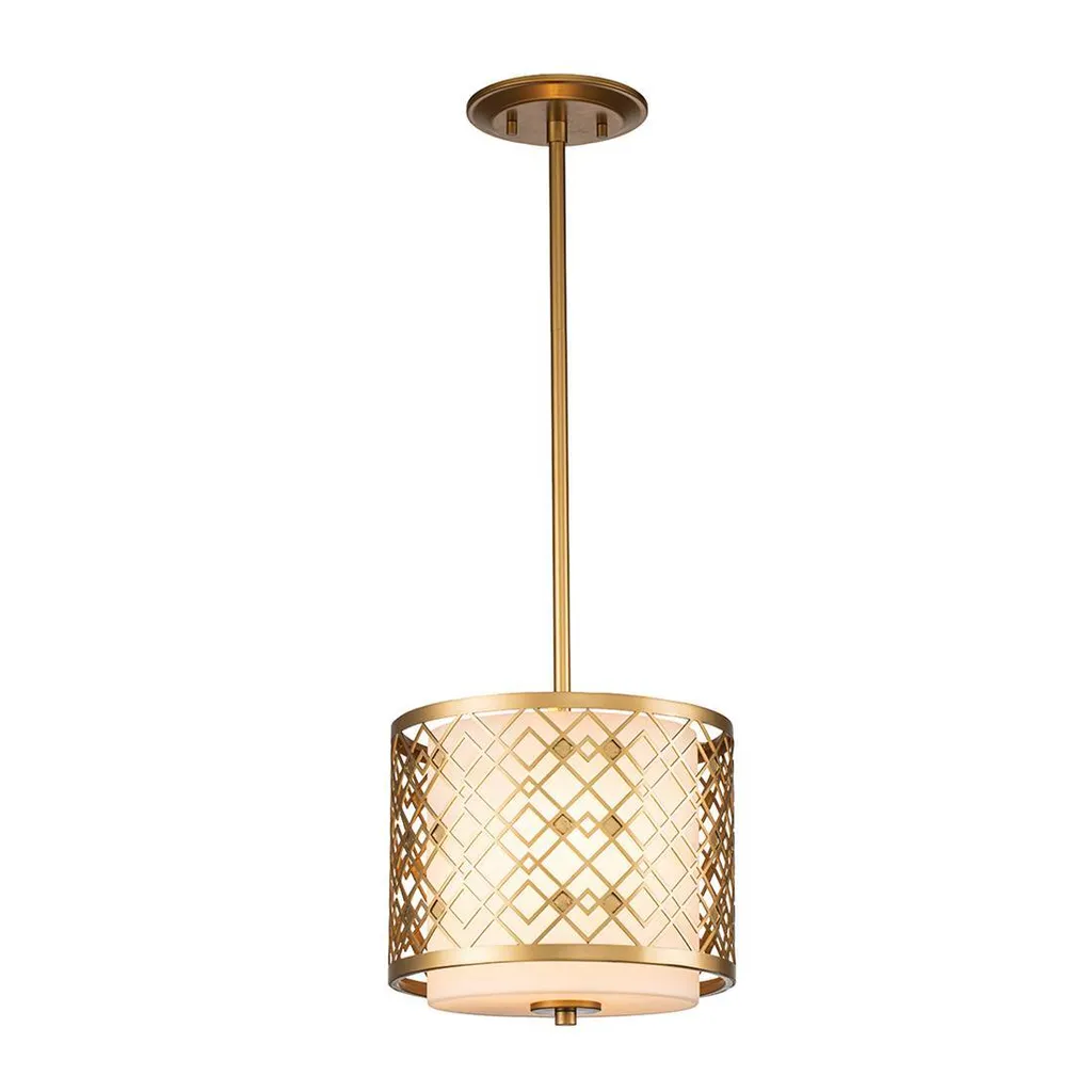 Suspension pour plafond haut Ziggy dorée en métal Elstead 2x E14 40W