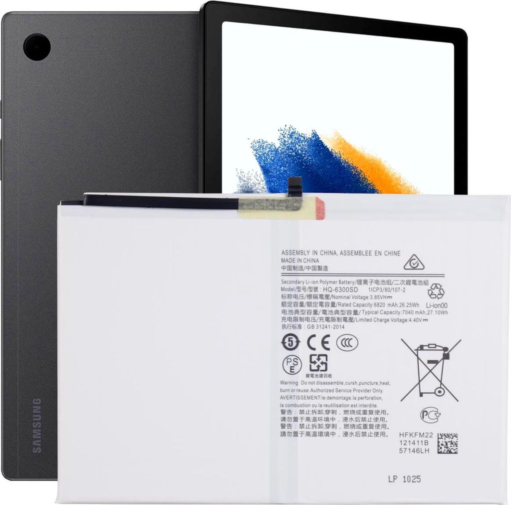 Akku für Samsung Galaxy Tab A8 SM-X200 HQ-6300SD/HQ-6300NA 6820 mAh