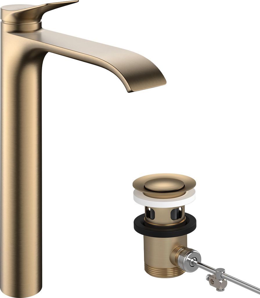 hansgrohe Vivenis, Einhebel-Waschtischarmatur 250 CoolStart für Aufsatzwaschtische mit Zugstangen-Ablaufgarnitur, 75044140
