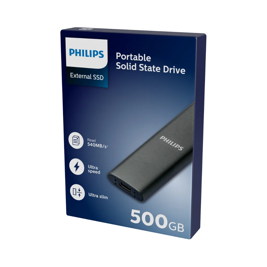 Philips External SSD 500GB USB3.2 Schwarz RH6772
