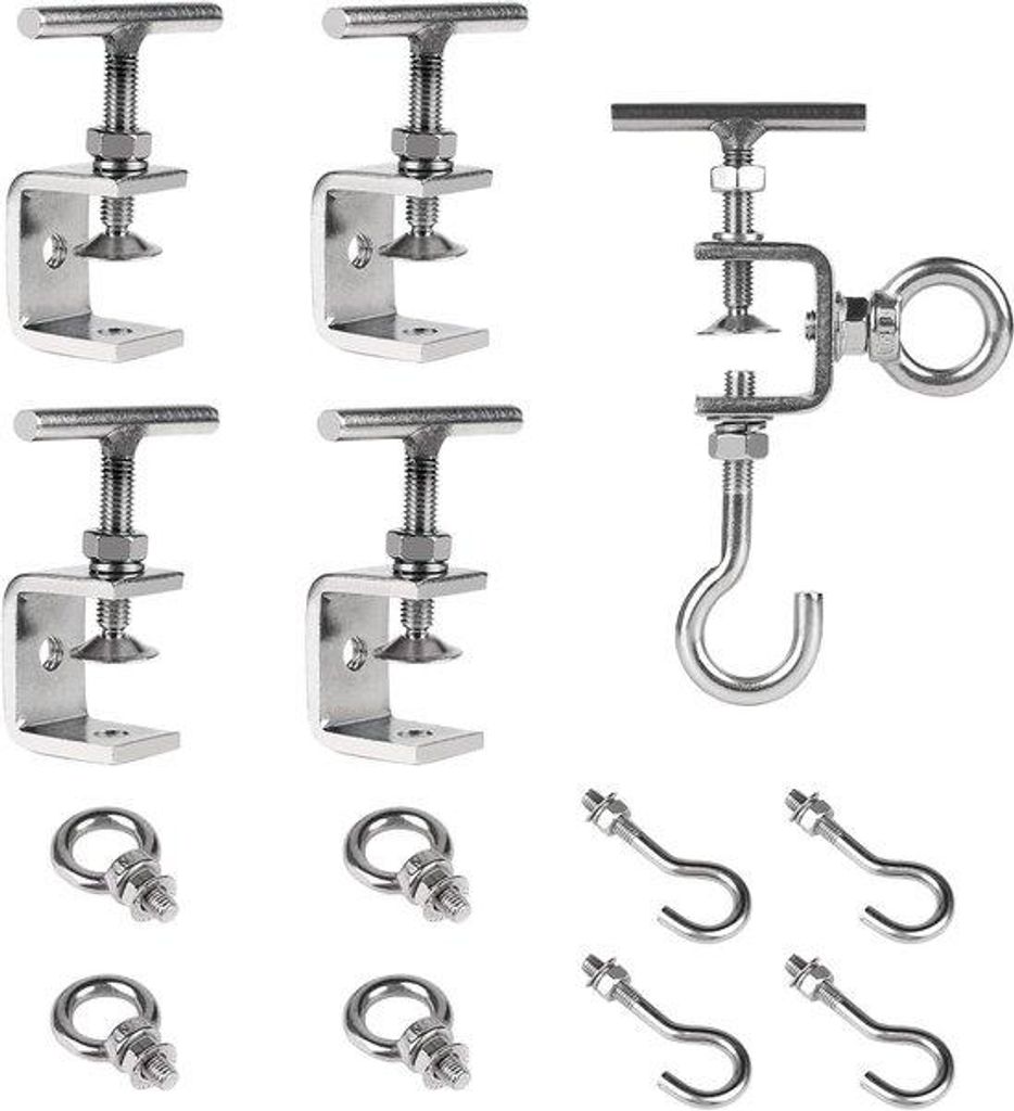 4-teilig 0-25 mm einstellbare Edelstahl C-Klemmen mit Haken und Ringschrauben für Holzbearbeitung