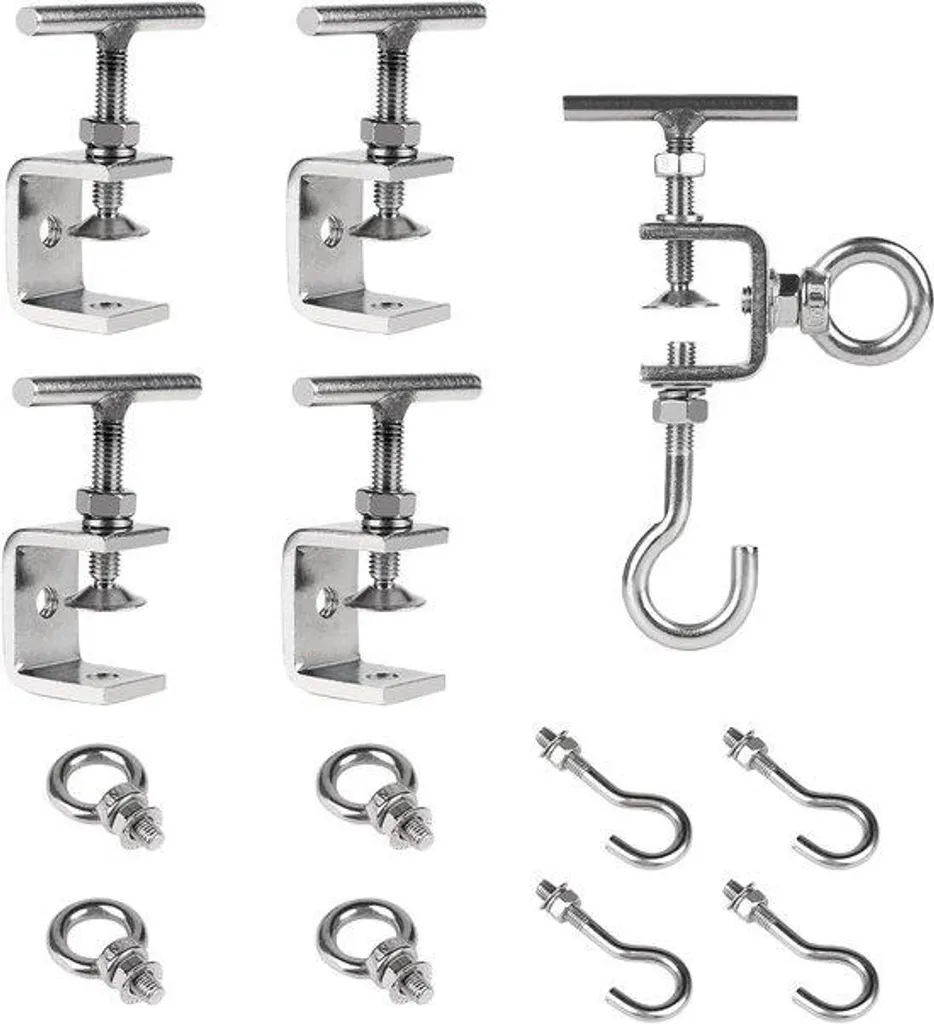 Serre-joint en C acier inoxydable 0-25mm avec crochets Lot de 4 pièces