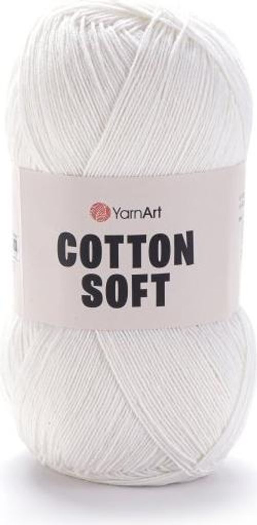 YarnArt Baumwolle Soft 01 Weiß Natur 55% Baumwolle Produktbild 