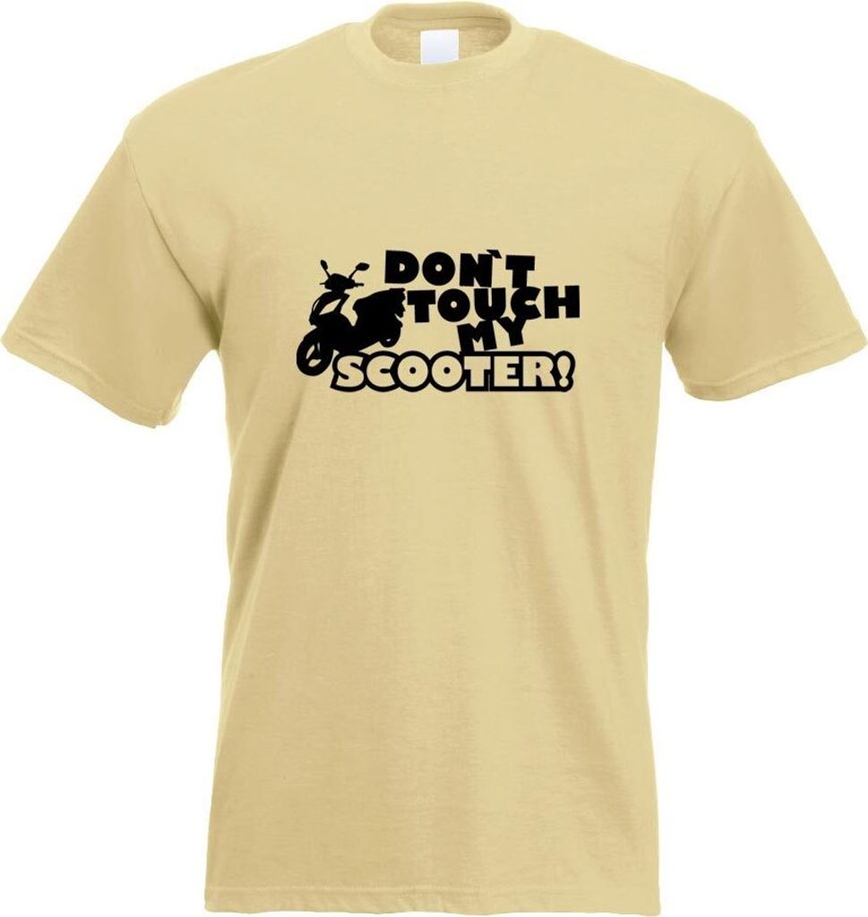 Kiwistar - T-Shirt - Khaki - Dont Touch Scooter Design 3 Motiv Bedruckt Funshirt Design Print - mit Motiv Bedruckt - Funshirt Design - Sport - Frei...