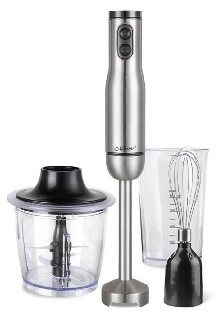 Pied mixeur Maestro MR569NEW 800W puissant et silencieux en inox brossé