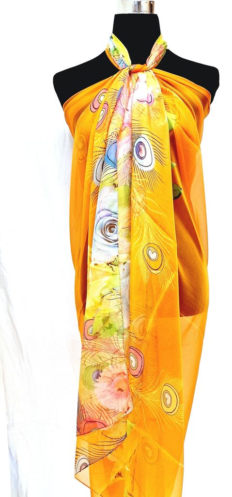 XXL Multifunktions Pareo Schal Wickelrock Strandtuch Wickeltuch Sarong Bademode Trägerkleid P19