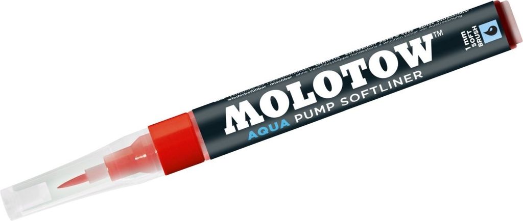 Pinselmarker Pump Softliner Aqua 1mm zinnoberrot Packung mit 3 Stück