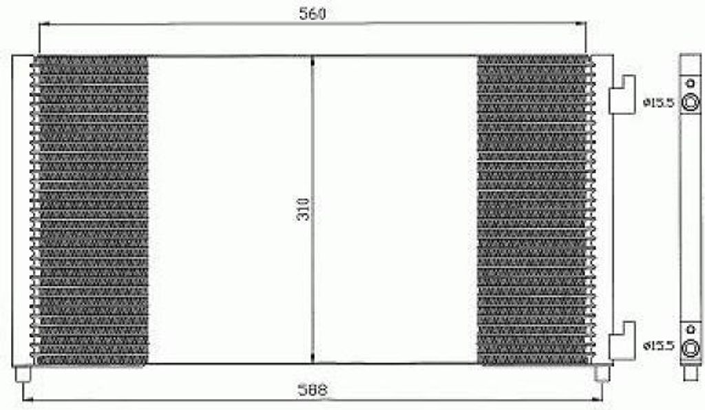 Diederichs Kondensator Fiat Punto, 98-09.00 559x312x18