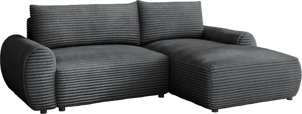 MIRJAN24 Ecksofa Bello, Wohnzimmer L-Form, Stilvoll Eckcouch mit Bettkasten und Schlaffunktion (Farbe: Tilia 90, Seite: Rechts)