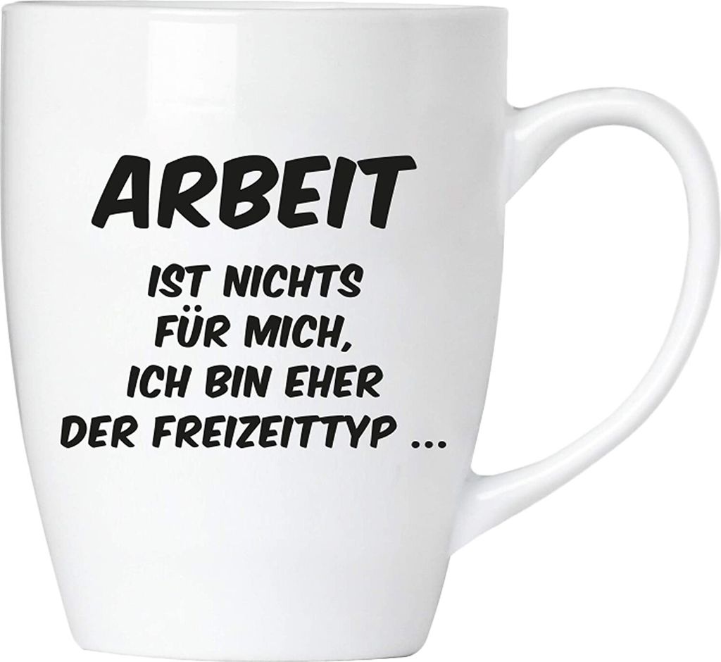 BRUBAKER - Arbeit ist Nichts für Mich - Kaffeetasse aus Keramik - 300 ml - Kaffeebecher