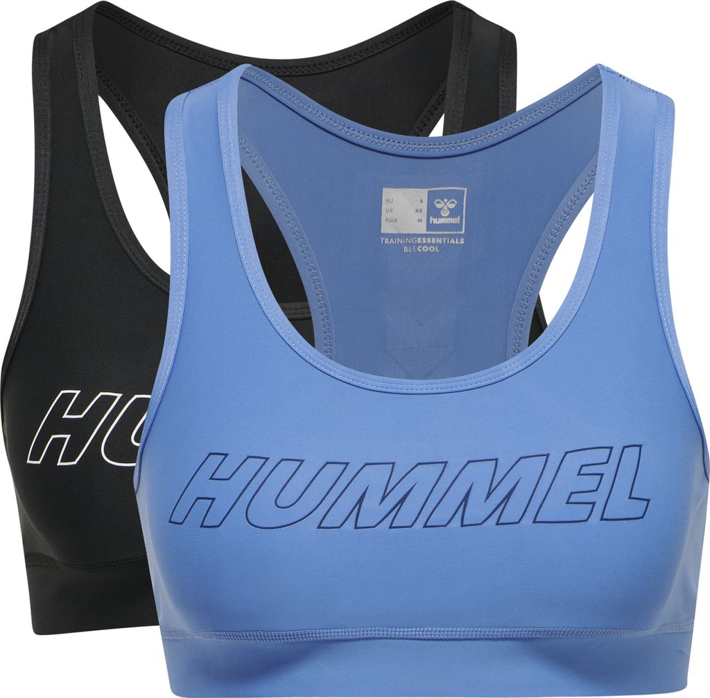 hummel hmlTE TOLA 2-PACK SPORTS BRA - BLACK/MARINA - XS