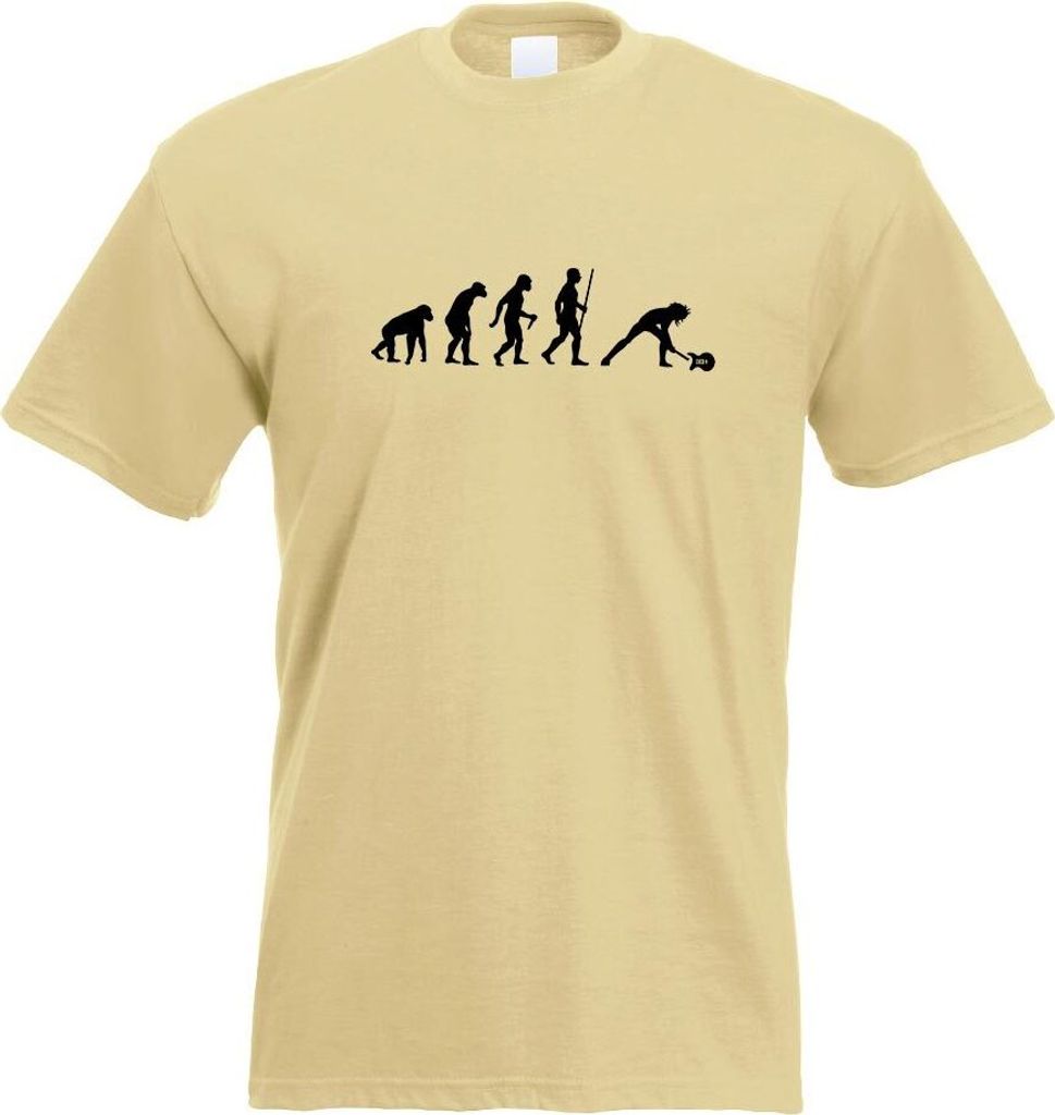 Kiwistar - T-Shirt - Khaki - Gitarrist Musiker Evolution Motiv Bedruckt Funshirt Design Print - mit Motiv Bedruckt - Funshirt Design - Sport - Frei...
