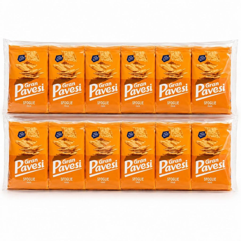 12x Gran Pavesi Sfoglie Mais Snack Cotte al Forno Im Ofen Produktbild 