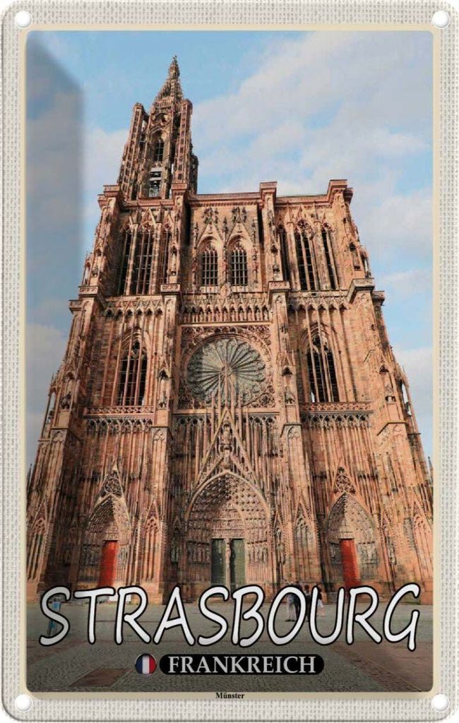 vianmo Blechschild 18x12 cm Strasbourg Frankreich Münster Abenteuer Reisen Urlaub