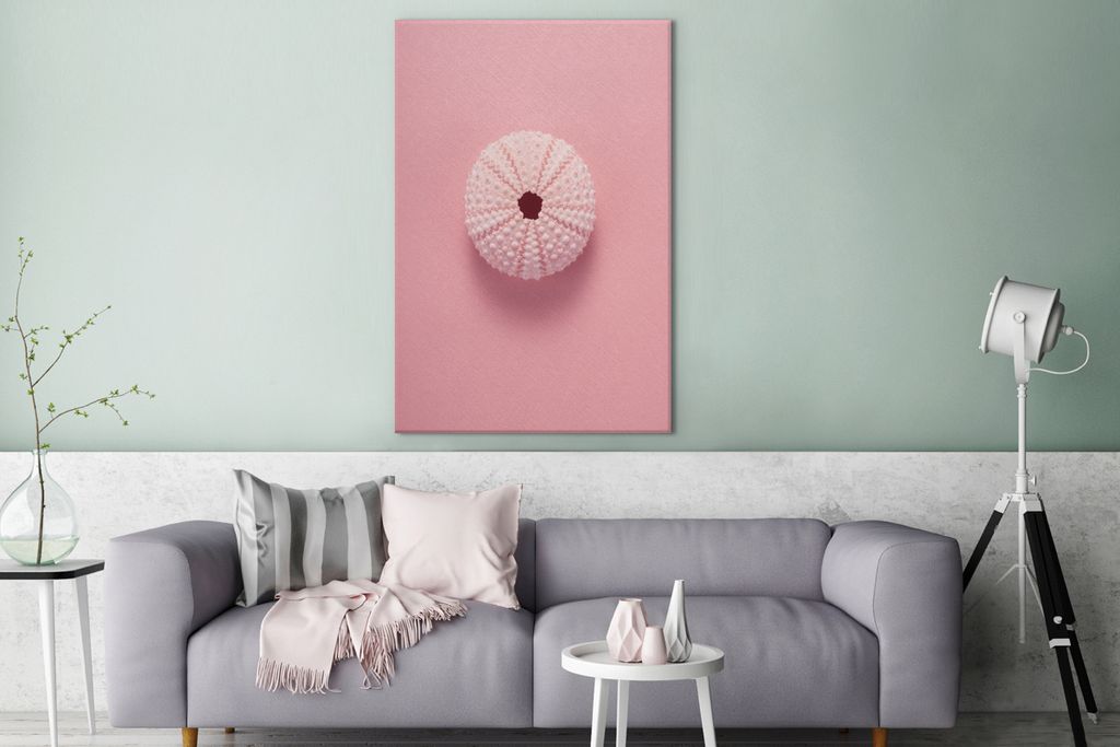 OneMillionCanvasses - Leinwandbilder - 90x140 cm, Tiere - Meer - Rosa, Wandbilder Kunstdruck Wanddekoration - Wandschmucke - Schlafzimmer